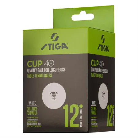 Мяч для наст. тенниса Stiga Cup ABS, 1110-2510-12, диам.40+мм, пластик, упак. 12 шт, белый за 1&nbsp;774.80 ₽ купить в Ярославле