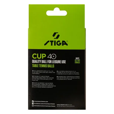 Мяч для наст. тенниса Stiga Cup ABS, 1110-2510-12, диам.40+мм, пластик, упак. 12 шт, белый за 1&nbsp;774.80 ₽ купить в Ярославле