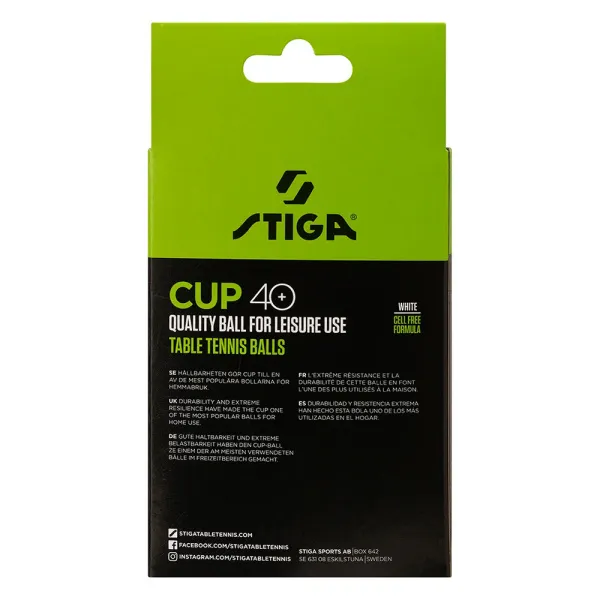 Мяч для наст. тенниса Stiga Cup ABS, 1110-2510-12, диам.40+мм, пластик, упак. 12 шт, белый за 1&nbsp;774.80 ₽ в Ярославле