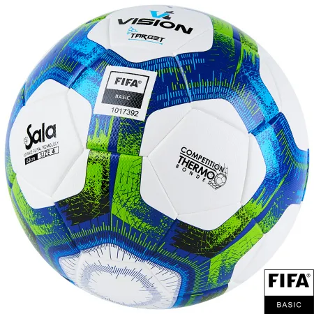 Мяч футзал. VISION Target, FS324094, FIFA Basic, р.4, 32 п. PU, 3 подкл.сл, термосшивка, бело-синий за 3&nbsp;519 ₽ купить в Ярославле