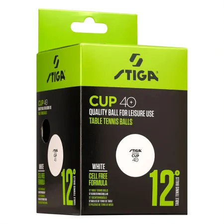 Мяч для наст. тенниса Stiga Cup ABS, 1110-2510-12, диам.40+мм, пластик, упак. 12 шт, белый за 1&nbsp;774.80 ₽ купить в Ярославле