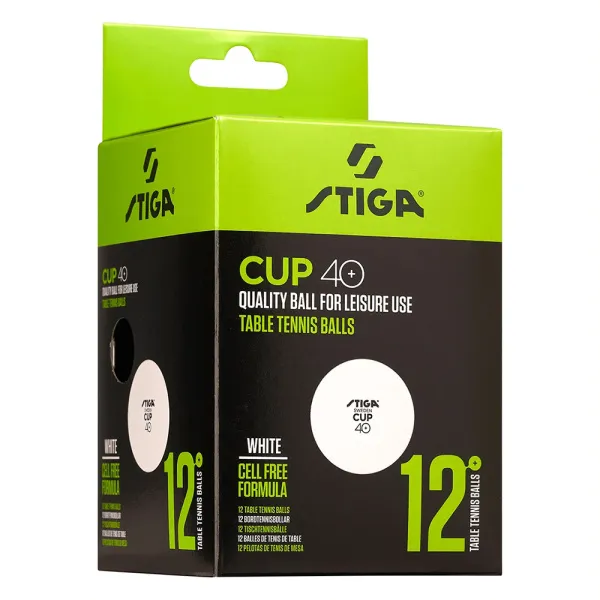 Мяч для наст. тенниса Stiga Cup ABS, 1110-2510-12, диам.40+мм, пластик, упак. 12 шт, белый за 1&nbsp;774.80 ₽ в Ярославле