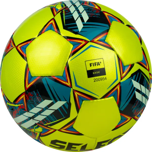 Мяч футзал. SELECT Futsal Mimas, 1053460550, р.4,FIFA Basic, 32 пан, гл.ПУ, руч.сш, жел-сине-красный за 6&nbsp;303.60 ₽ в Ярославле