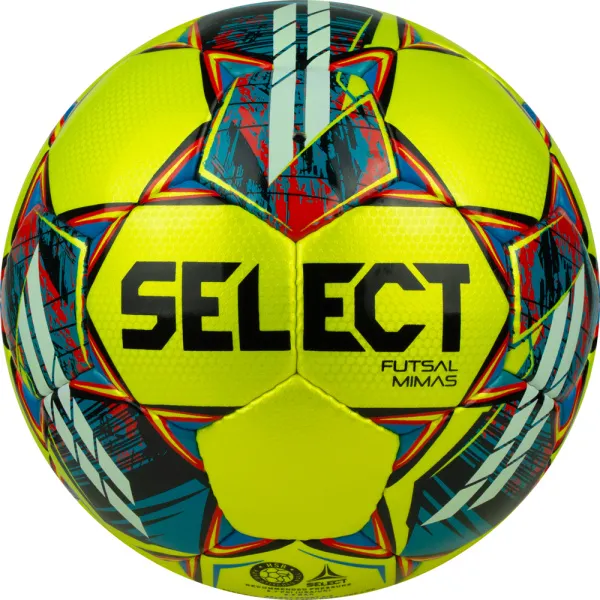 Мяч футзал. SELECT Futsal Mimas, 1053460550, р.4,FIFA Basic, 32 пан, гл.ПУ, руч.сш, жел-сине-красный за 6&nbsp;303.60 ₽ в Ярославле