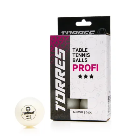Мяч для наст. тенниса TORRES Profi 3*, TT23012, диам. 40+мм, упак. 6 шт, белый за 338.30 ₽ купить в Ярославле