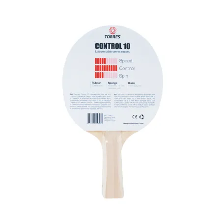 Ракетка для н/т TORRES Control 10, TT0001, для начинающих, накладка 1,5 мм, конич. ручка за 426.70 ₽ купить в Ярославле