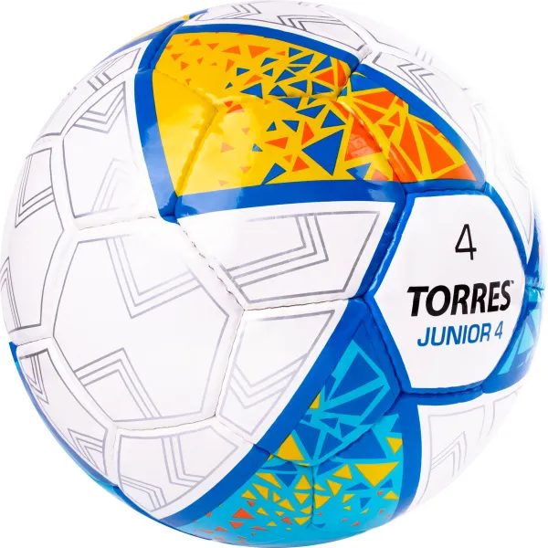 Мяч футб. TORRES Junior-4, F323804, р.4,глянц.ПУ, 4 сл, 32п, руч.сш, бел-жел-гол за 2&nbsp;070.60 ₽ в Ярославле