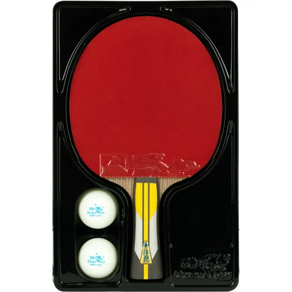 Ракетка для н/т DOUBLE FISH 6A+C, для подвин.,ITTF Appr.,накл. 2,1 мм, конич. ручка+ 2 мяча V40+мм за 3&nbsp;442.50 ₽ в Ярославле
